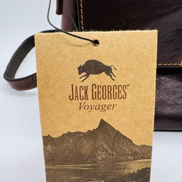 JACK GEORGES VOYAGER COLLECTION CROSSBODY BUFFALO LEATHER BAG NWT - Picture 2 of 15